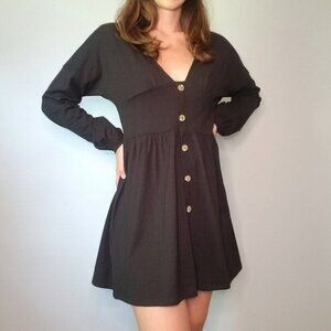 ASOS Long Sleeve Black Button Front Dress Women's Size 4